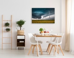 Tornado photography print wind turbine picture Iowa farmland wall art photo
