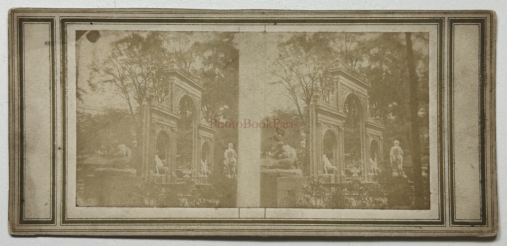Germany Berlin Bürgerpark Pankow Photo c1858 Stereo Vintage Album