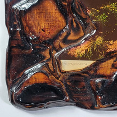 VTG 1970s Era Wooden Resin PLAQUE Photo Glacier National Park 20″x16″ Logan Pass