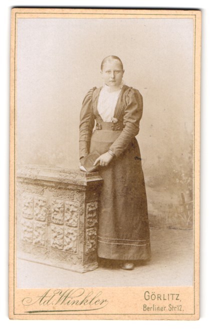 Photograph Ad. Winkler, Görlitz, Berliner Str. 12, teenage blonde girl