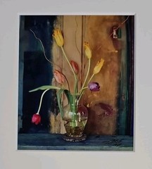 Gordon Bruno Art Photograph Tulip Bouquet Hand Signed Artist Proof Matted 11×14″