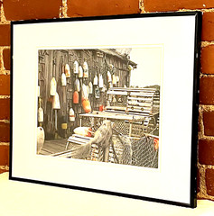 Nautical Maritime Hanging Lobster Trap Buoys Colorful Seascape Photograph 16X20