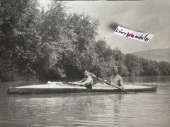 📸Set 2x Photo ~1927 Kayak Canoe Boat Athlete Men Leisure Body Nature 8×13