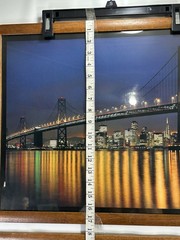 Vintage Art San Francisco Golden Gate & Oakland Bay Bridge 21.5×17.5 John Wagner