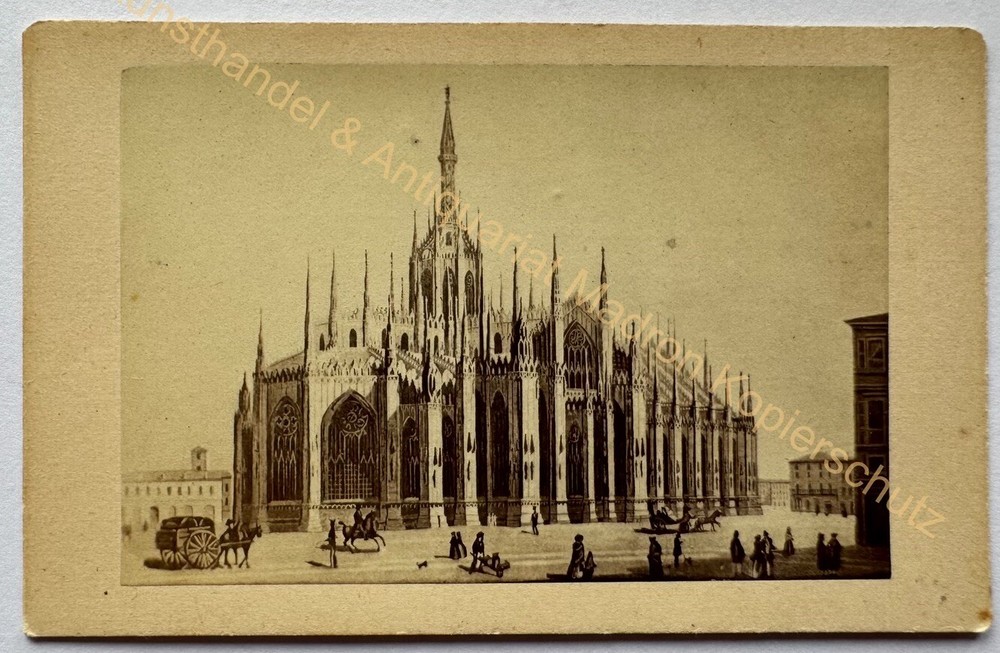 orig. CDV Photo Lithograph Circa 1860 Milano Sole