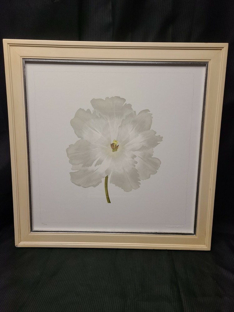 William Stafford Numbered Limited Edition Framed Art – White Tulips