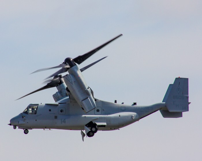 8×10 photo of the Bell Boeing V-22 Osprey on display in Beaufort, SC.
