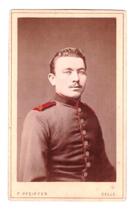 Colored CDV Photo Circa 1890, Soldier, Celle