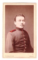 Colored CDV Photo Circa 1890, Soldier, Celle