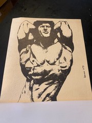 SKETCHED Black & White Photograph Of Frank Zane 1973 RARE! MR OLYMPIA