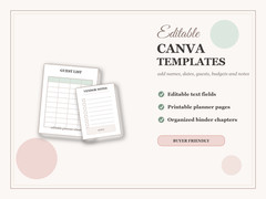 Digital 600 Wedding Planner /Binder Template Bundle, Wedding Checklist
