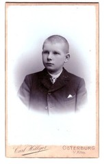 CDV photo around 1900, handsome boy, Osterburg in the Altmark