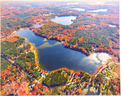 Kusel Lk, Waushara Co., Wild Rose, Wisc, Overhead Airplane Photo. Frame Optional