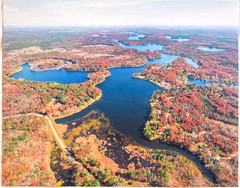 Spring & Peshtigo, Legend Lake, Menominee Co Wisc. Aerial Photo. Frame Optional