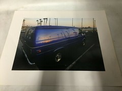 Vintage Blue Chevy Van Sunset Photo Print 20″ x 16″