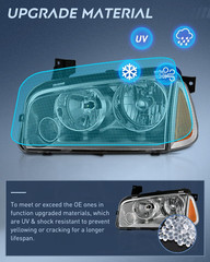 Headlight Assembly Compatible with 2006 2007 2008 2009 2010 Dodge Charger Chrome