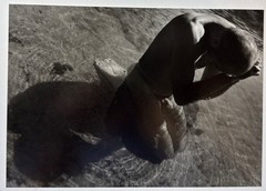 Frank Yamrus “Jeffrey Heart” Nude Kneeling On The Beach Signed 1993 Silver Print