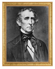 John Tyler Photograph in a Aged Gold Frame