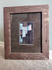 Laundry on the Line Reclaimed Wood Frame Jack Miller Original Photograph 11×12.5