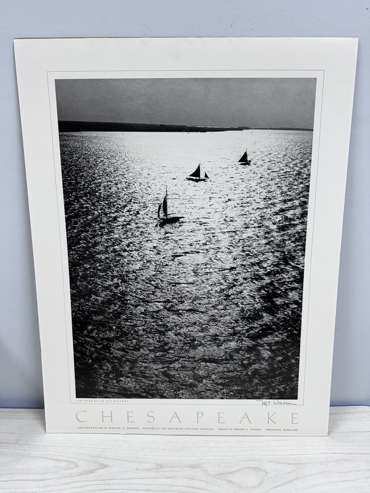 Marion Warren Signed Print «Skip Jacks In Icy Waters» Chesapeake 1985 Unframed