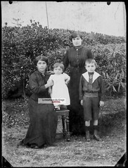 Glass Plate Old Photo Negative Black and White 9×12 cm Family France Children