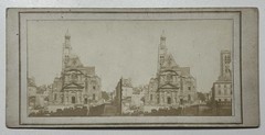 PARIS Église Saint-Étienne-du-Mont c1858 Stereo Photo Vintage Album