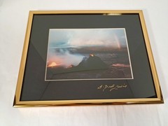 Hawaii Volcano Lava Rainbow Signed G Brad Lewis Art Photo Framed Photograph