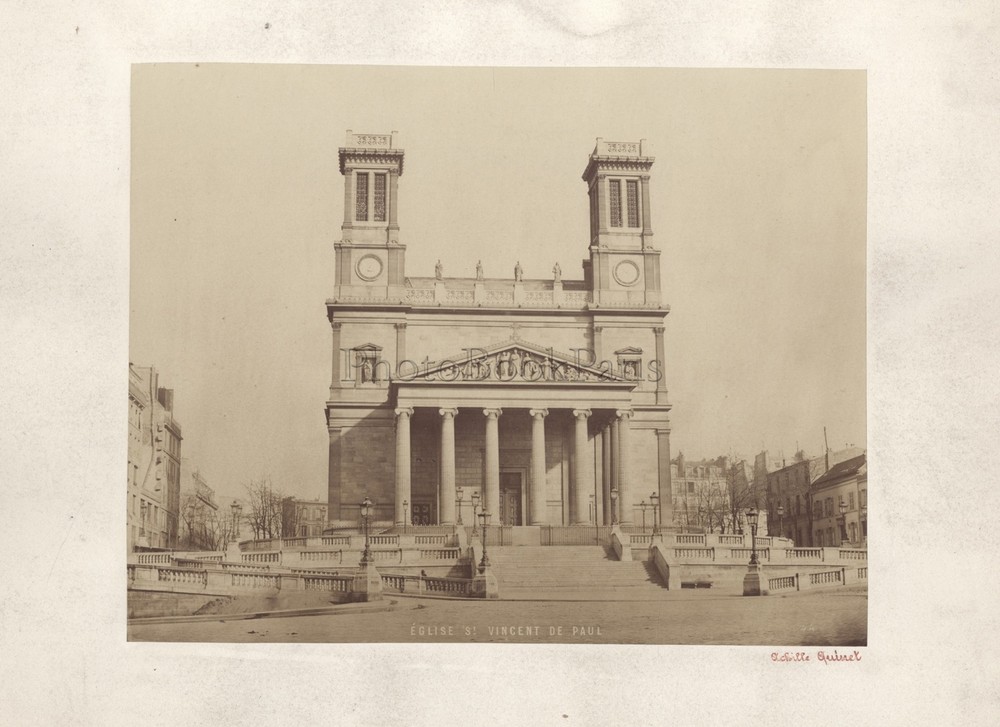 Church Saint-Vincent-de-Paul Paris Photo Achille Quinet Vintage Albumin C1870