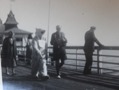 Photo Baltic Sea polar bear costume pier Ahlbeck men 1959 GDR vintage CA