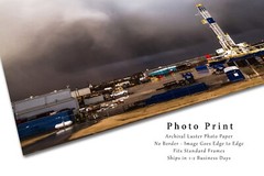 Oilfield Photography Print – Drilling Rig in Storm in Oklahoma
