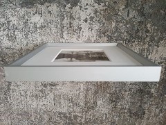 Old photo, Ville with palm tree, in aluminium frame silver matte 30×30 cm 16×16 cm