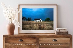 Abandoned Photography Print – Picture of Old House on Stormy Evening in Oklahoma