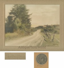 Landscape antique hand tinted art photo by Charles R. Higgins