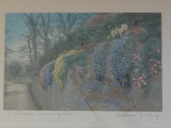 Wallace Nutting A Garden Running Over Signed Original Matt and Frame
