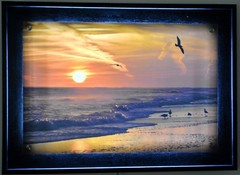 The Beach Scene  Framed Original art Darren Moore LED Free Shipping