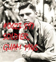 VINTAGE MALE PORTRAIT #0623-597 -SOLDIER, GUAM 1945 -free ship in usa