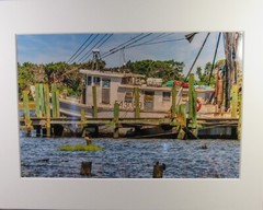 Original Photograph 14″ x 1 1″ Sealed & Matted Weatherd Boat Nautical Dock Scene