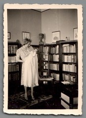 2 photos baptism baby Langenbielau Bielawa Poland Nefertiti bookcase k1084