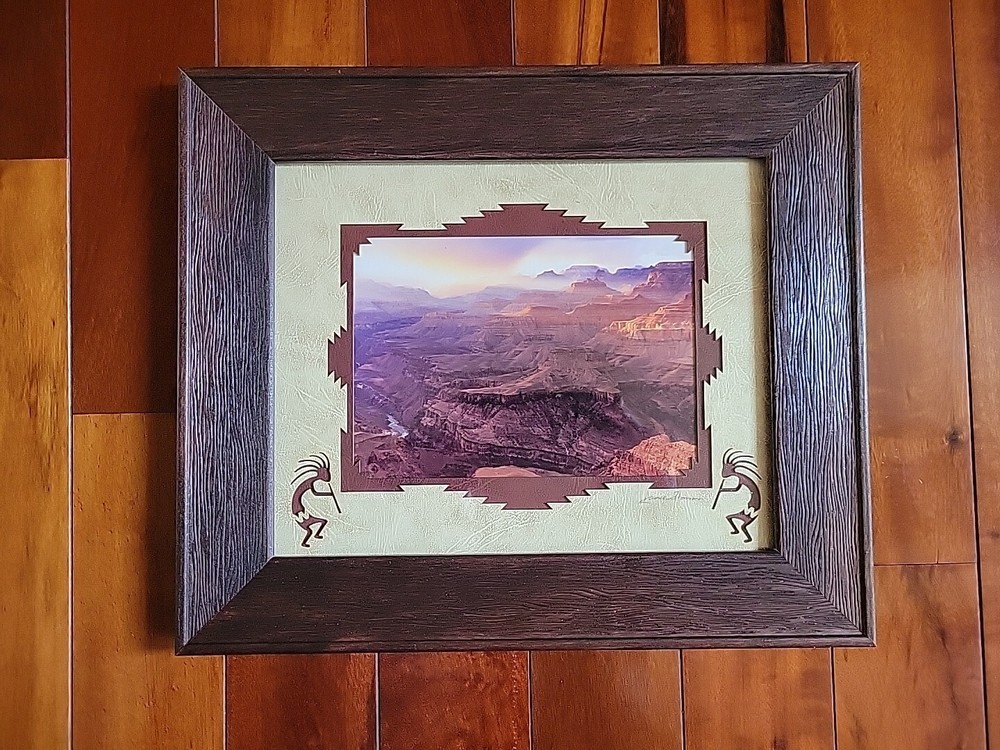 Sunstreak Lipan Point Grand Canyon Signed James Thompson Photo Framed Matted Art
