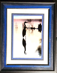 Fine Art Original Wild Bird Crane on Lake Color Photo 23″W x 29″H