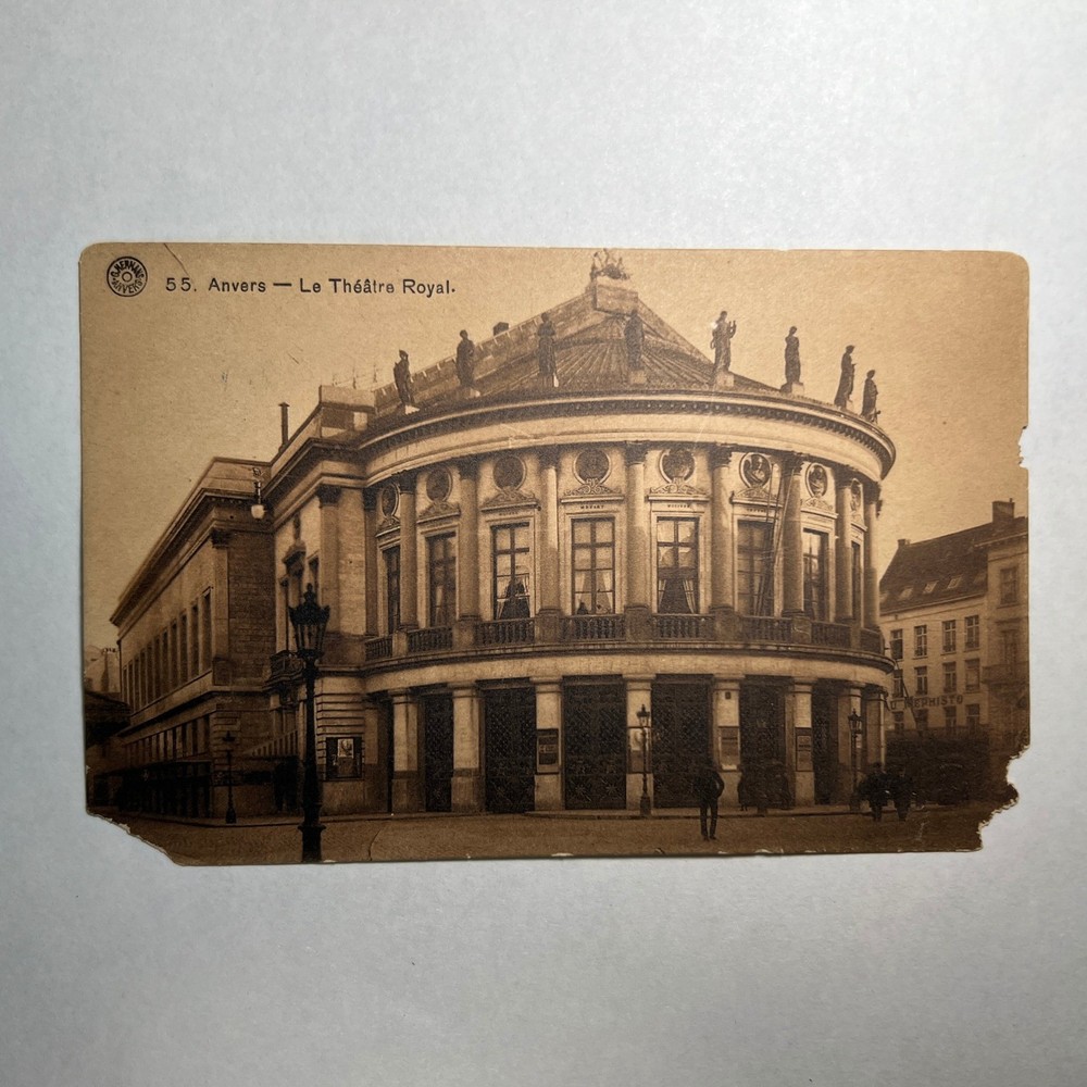 VTG 1920s Antique RPPC Real Photo Postcard Théâtre Royal Anvers Antwerp Belgium
