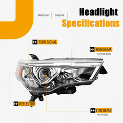 Headlight Assembly Fit for 2014-2020 Toyota 4Runner Replacement for TO2519150 TO