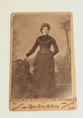 Antique Cabinet Card Lady Leaning Against A Chair Bon Ton Gallery Des Moines