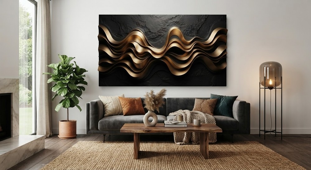 Abstract gold digital art print -instant download wall decor
