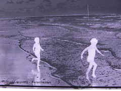 Nude Egg Cuxhaven Beach Nude Orig. postcard negative motif hist. Glass Negative