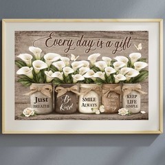 Rustic Calla Lily Wall Art Printable Farmhouse Quote Jar Minimalist Decor Gift