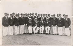 Photo Postcard Rifle Company in Navy Uniforms 1949 Snapshot