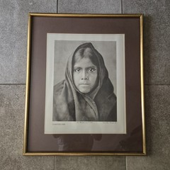 Edward Curtis «Qahatika Girl» Photogravure, Framed – Nateche Prints Cambridge