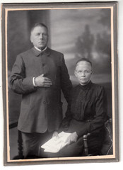 Africa, Photo on Hardboard, Ovanto Missionary Rätanen (Finn) with Woman, c. 1920