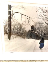 Dick Brown Photography Amish Woman and Church in Winter Signed Limited Edition